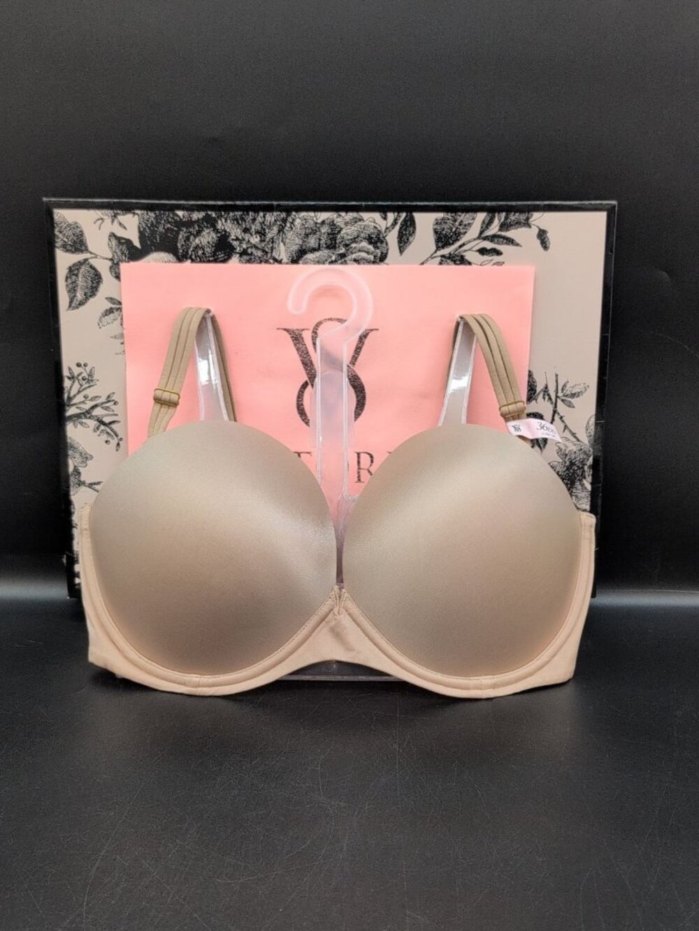 Victoria Secret Bare Very Sexy Push Up Multiway Strapless Bra 36DD Praline